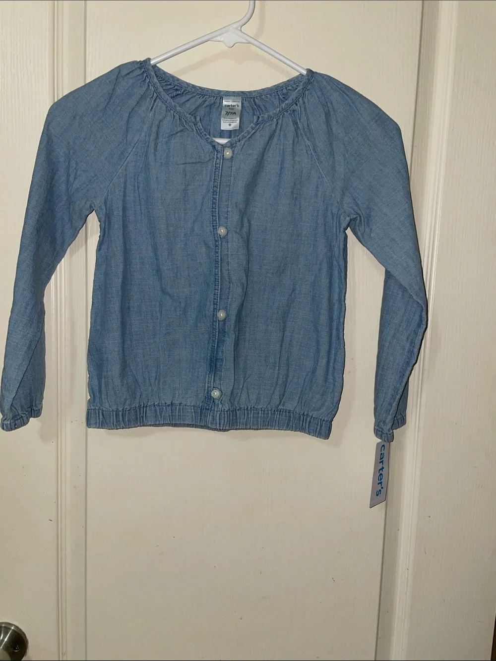 NWT Carters Light Blue Denim Button-Up girls top
